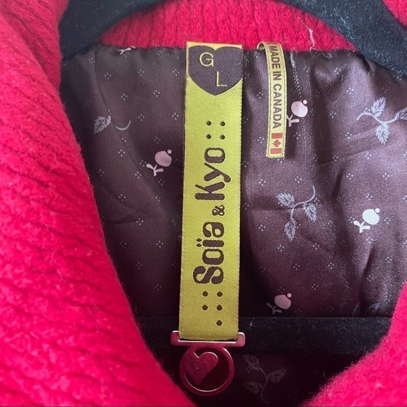 Soia & Kyo-Lipstick Red Ribbed Wool Blend Jacket - Picture 16 of 16